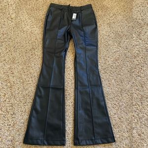 Nastygal Leather flare bottom pants size 8